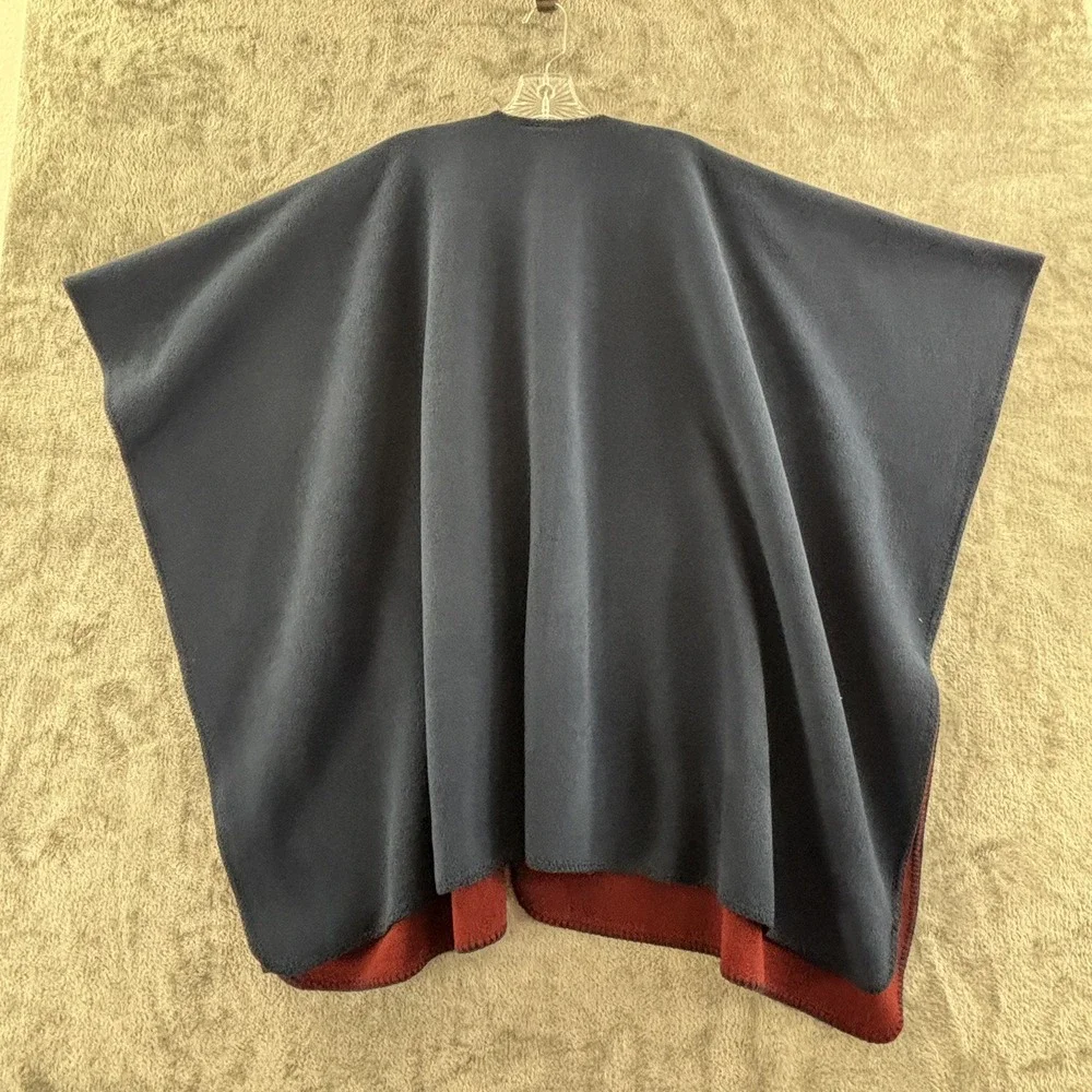 Woolrich Reversible Fleece Blanket Wrap‎ One Size Navy Blue Maroon